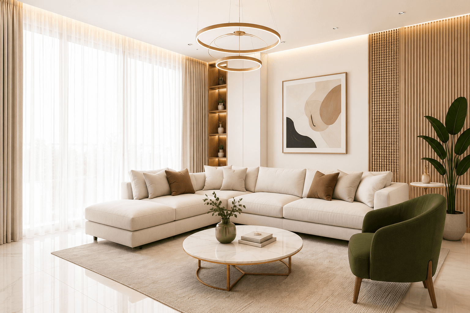 Luxury living room designed by Durga Interior
